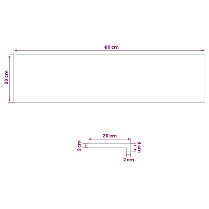 vidaXL Window Sills 2 pcs Brown 80x 20 x 2 cm Solid Beech Wood