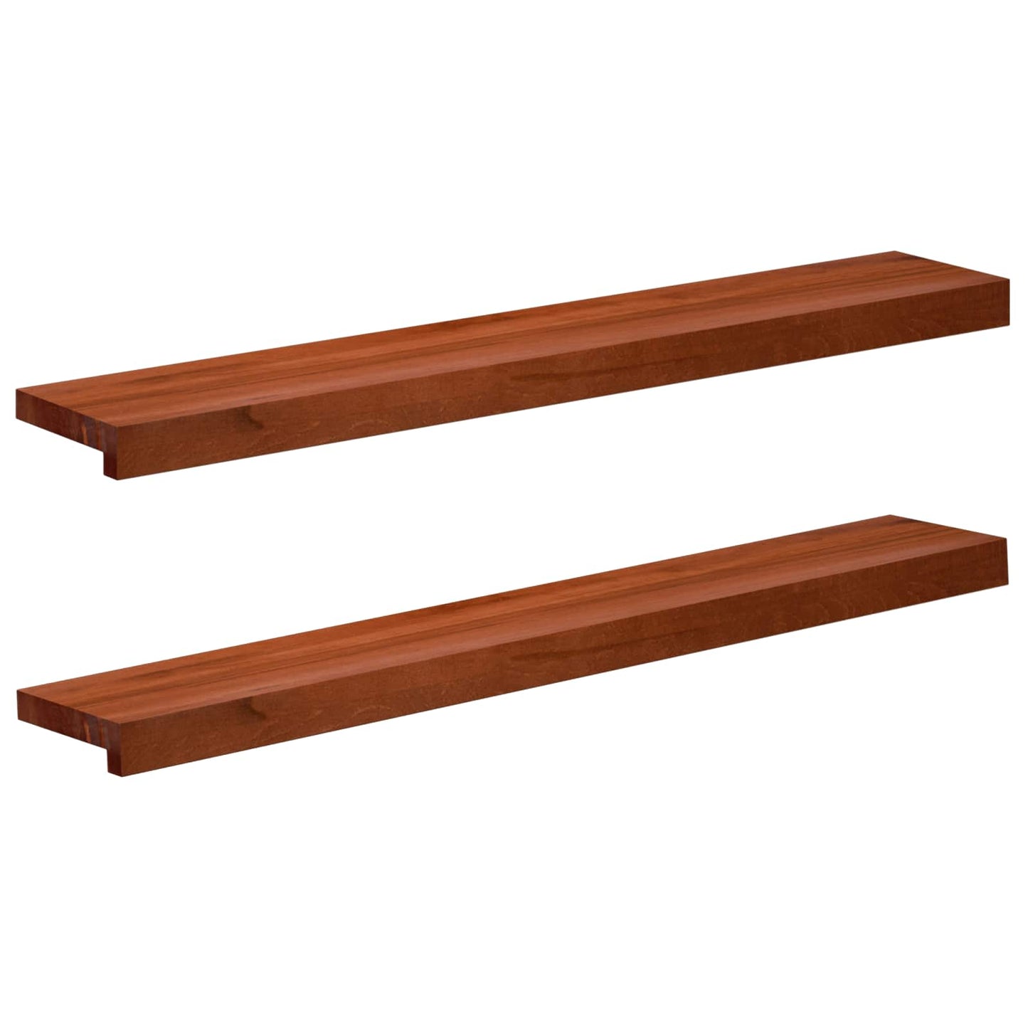 vidaXL Window Sills 2 pcs Brown 100 x 20 x 2 cm Solid Beech Wood