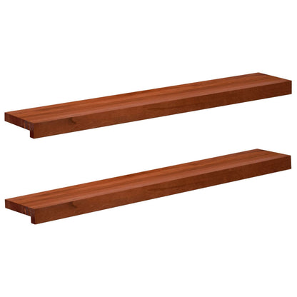 vidaXL Window Sills 2 pcs Brown 100 x 20 x 2 cm Solid Beech Wood