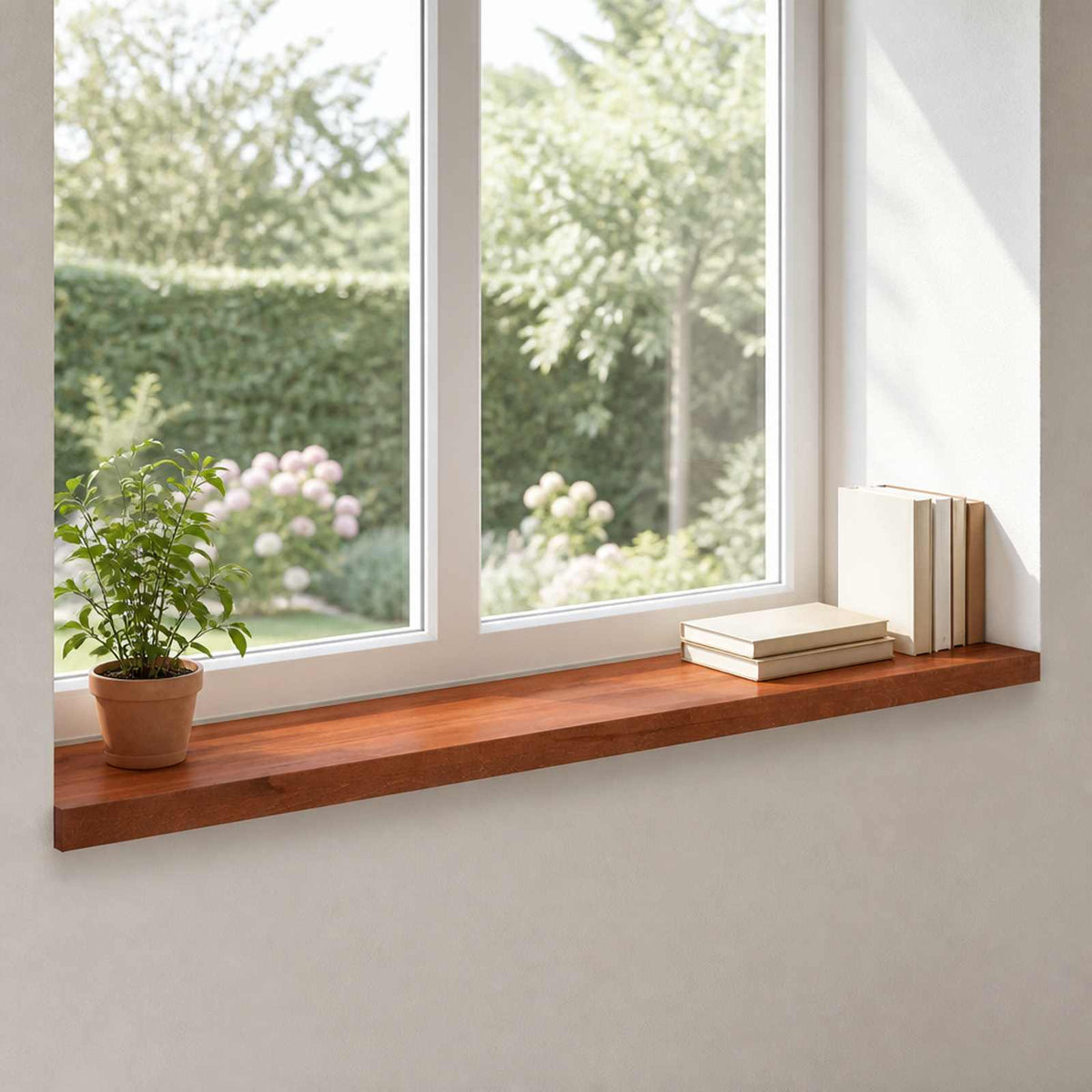 vidaXL Window Sills 2 pcs Brown 140 x 20 x 2 cm Solid Beech Wood