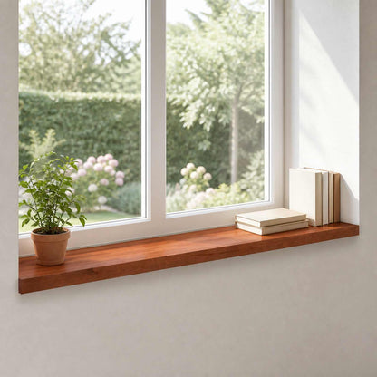 vidaXL Window Sills 2 pcs Brown 120 x 20 x 2 cm Solid Beech Wood