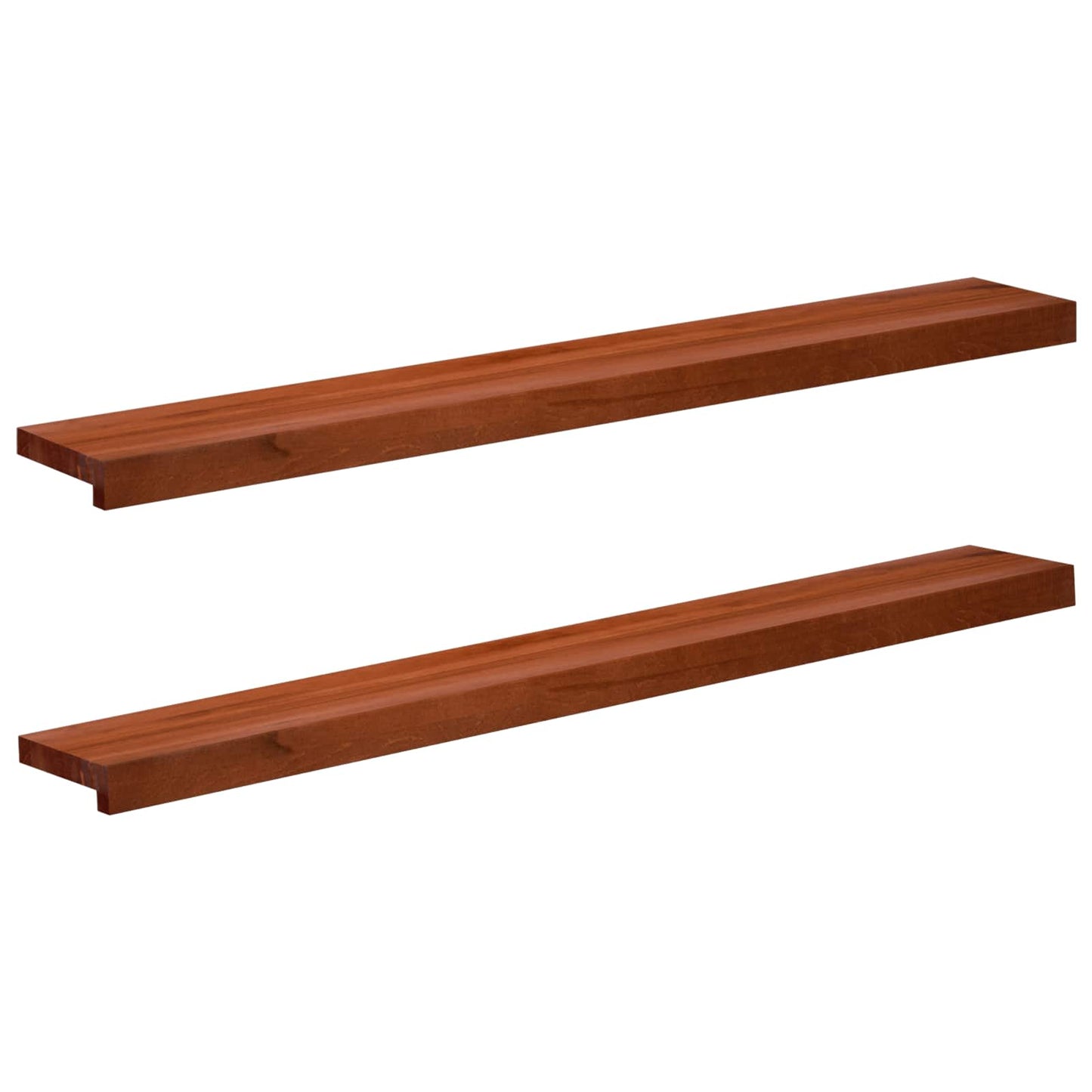 vidaXL Window Sills 2 pcs Brown 110 x 20 x 2 cm Solid Beech Wood