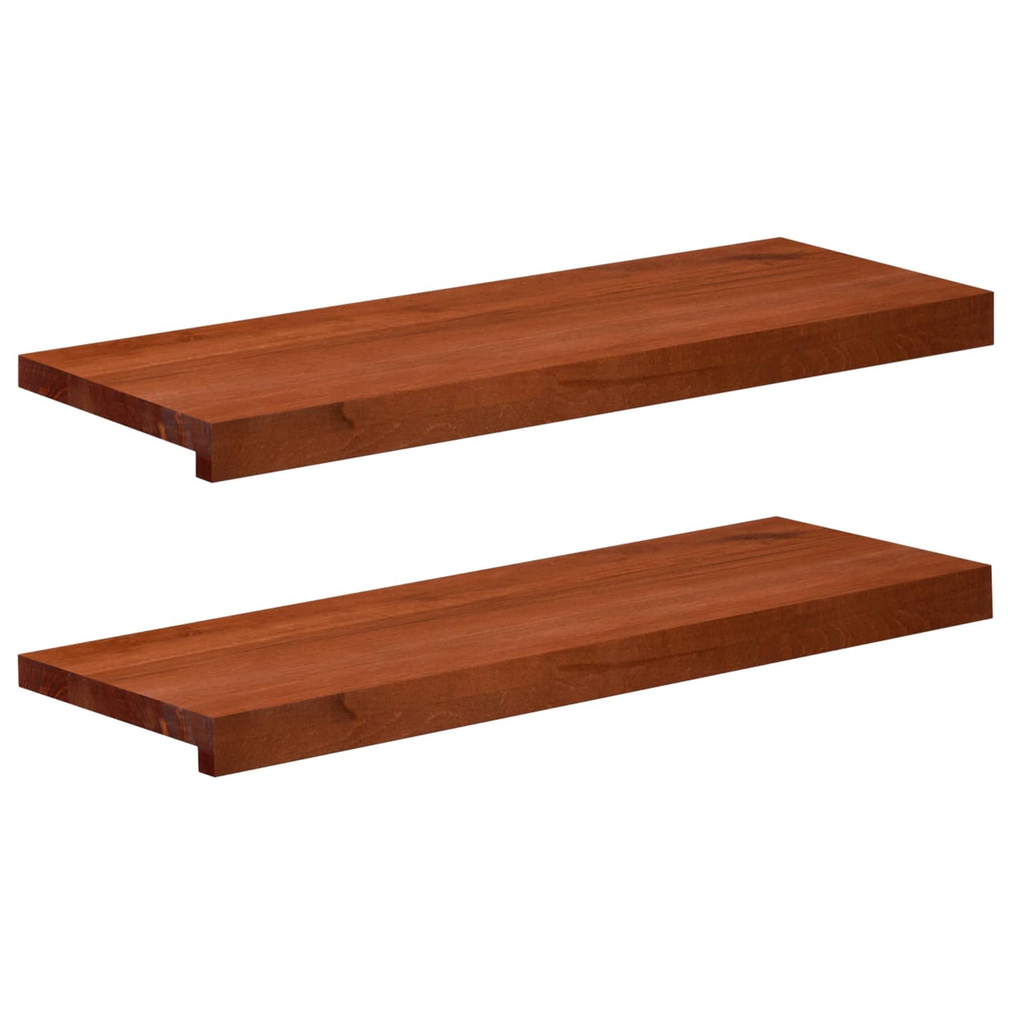 vidaXL Window Sills 2 pcs Brown 70 x 25 x 2 cm Solid Beech Wood