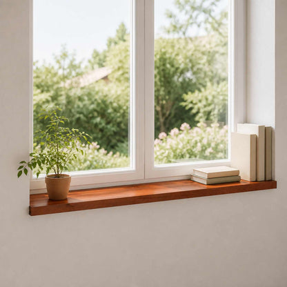 vidaXL Window Sills 2 pcs Brown 110 x 25 x 2 cm Solid Beech Wood