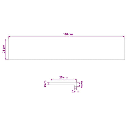 vidaXL Window Sills 2 pcs Brown 140 x 25 x 2 cm Solid Beech Wood
