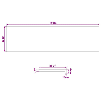 vidaXL Window Sills 2 pcs Brown 110 x 30 x 2 cm Solid Beech Wood
