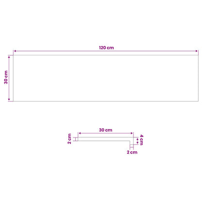 vidaXL Window Sills 2 pcs Brown 120 x 30 x 2 cm Solid Beech Wood