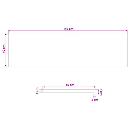 vidaXL Window Sills 2 pcs Brown 140 x 40 x 2 cm Solid Beech Wood