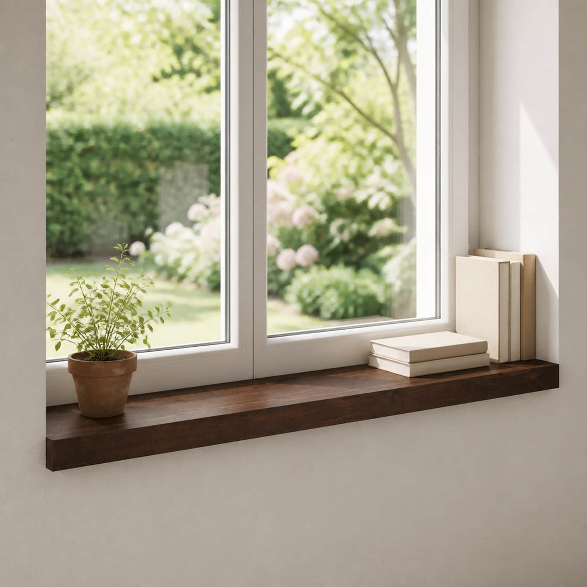 vidaXL Window Sills 2 pcs Dark Brown 100 x 15 x 2 cm Solid Beech Wood