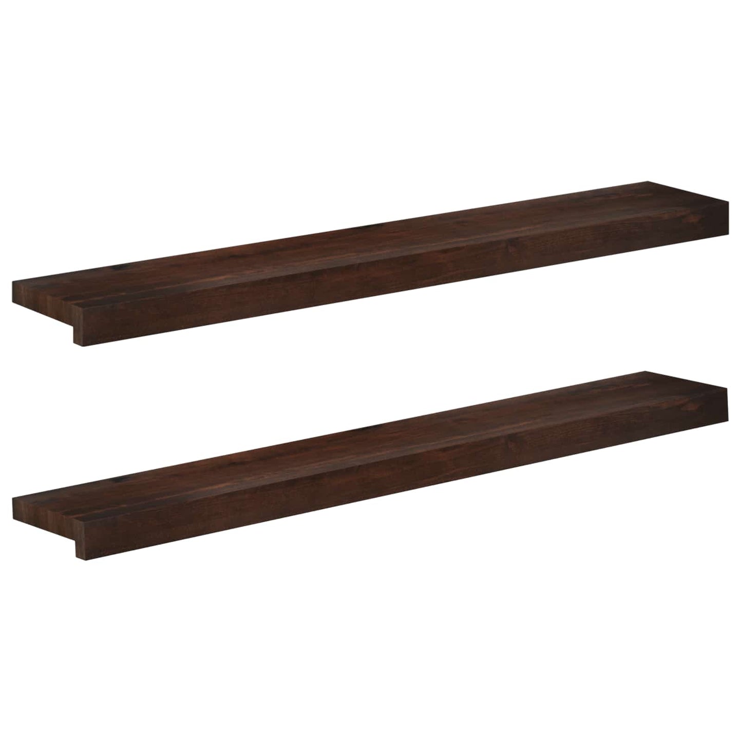 vidaXL Window Sills 2 pcs Dark Brown 90 x 15 x 2 cm Solid Beech Wood