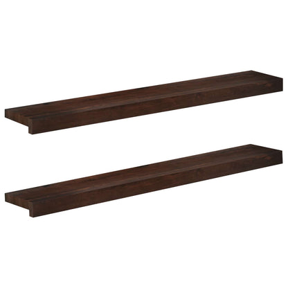 vidaXL Window Sills 2 pcs Dark Brown 90 x 15 x 2 cm Solid Beech Wood