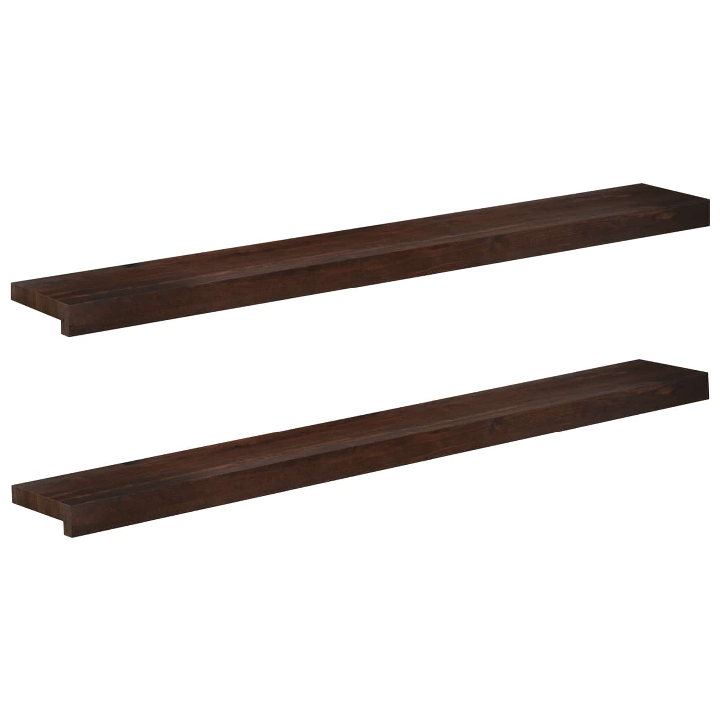 vidaXL Window Sills 2 pcs Dark Brown 120 x 15 x 2 cm Solid Beech Wood