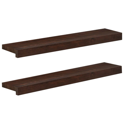 vidaXL Window Sills 2 pcs Dark Brown 80x 20 x 2 cm Solid Beech Wood