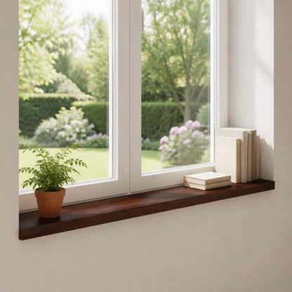 vidaXL Window Sills 2 pcs Dark Brown 110 x 20 x 2 cm Solid Beech Wood