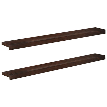 vidaXL Window Sills 2 pcs Dark Brown 120 x 20 x 2 cm Solid Beech Wood