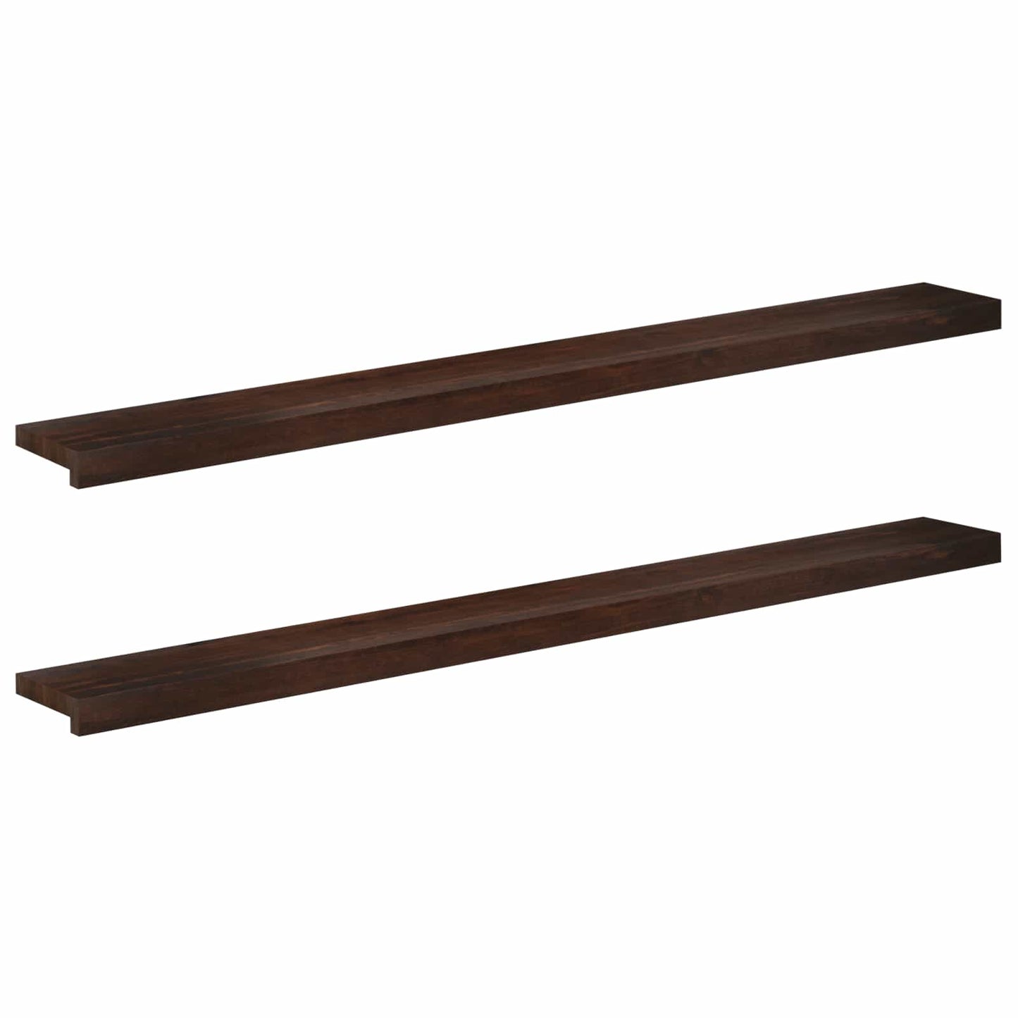 vidaXL Window Sills 2 pcs Dark Brown 140 x 20 x 2 cm Solid Beech Wood