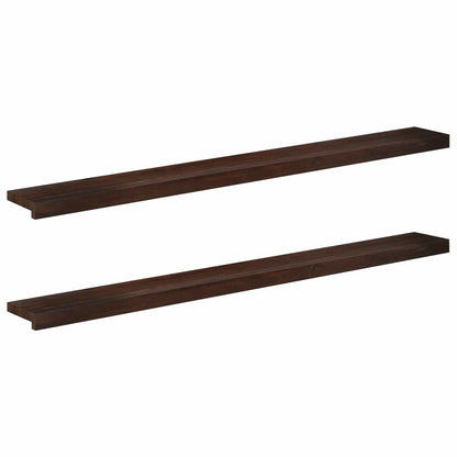 vidaXL Window Sills 2 pcs Dark Brown 140 x 20 x 2 cm Solid Beech Wood