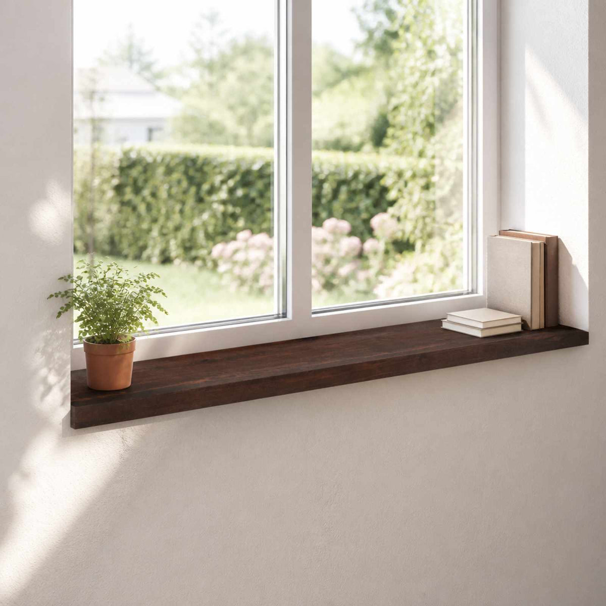 vidaXL Window Sills 2 pcs Dark Brown 120 x 25 x 2 cm Solid Beech Wood