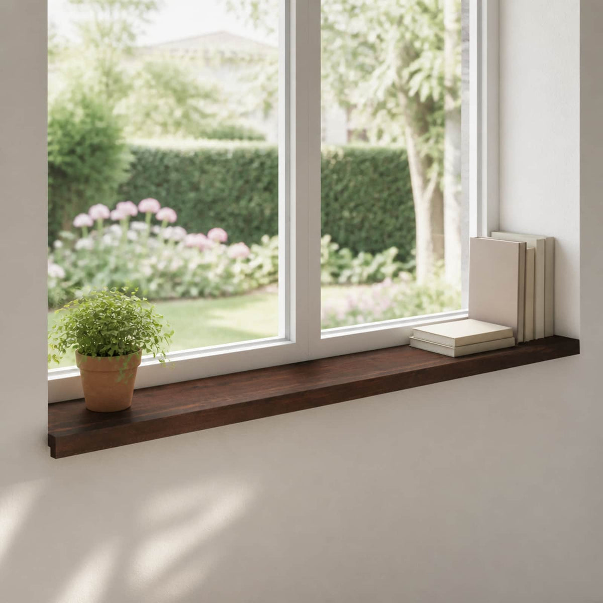vidaXL Window Sills 2 pcs Dark Brown 110 x 30 x 2 cm Solid Beech Wood