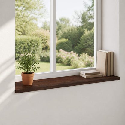 vidaXL Window Sills 2 pcs Dark Brown 140 x 40 x 2 cm Solid Beech Wood