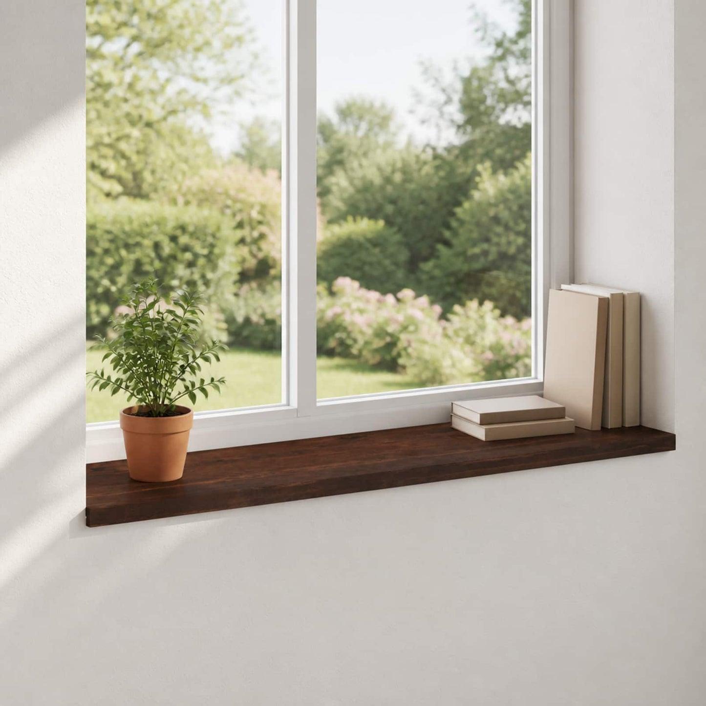 vidaXL Window Sills 2 pcs Dark Brown 110 x 40 x 2 cm Solid Beech Wood