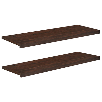 vidaXL Window Sills 2 pcs Dark Brown 120 x 40 x 2 cm Solid Beech Wood