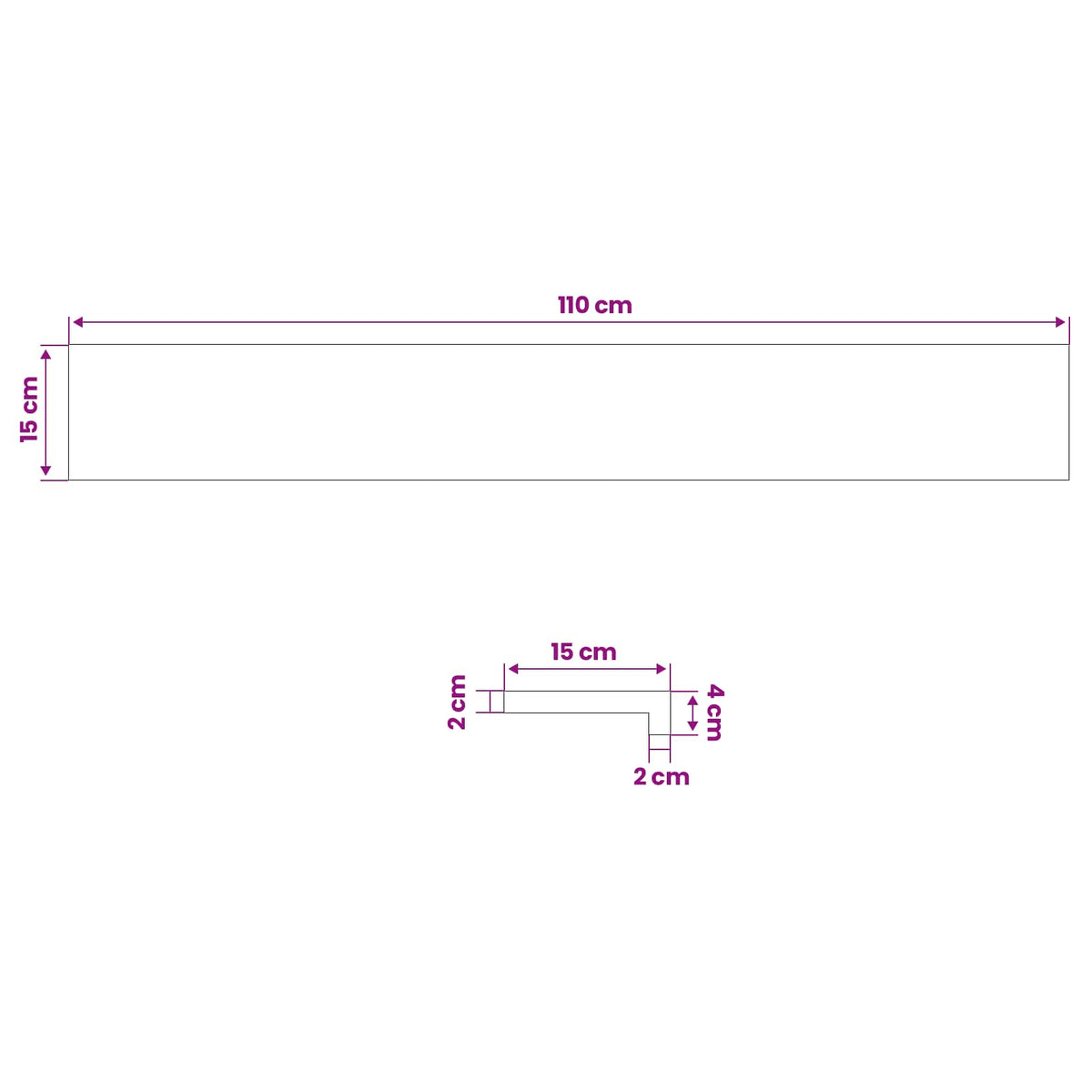 vidaXL Window Sills 2 pcs Black 110 x 15 x 2 cm Solid Beech Wood