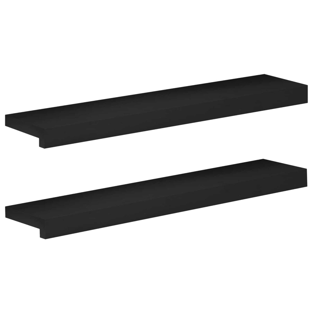 vidaXL Window Sills 2 pcs Black 80x 20 x 2 cm Solid Beech Wood