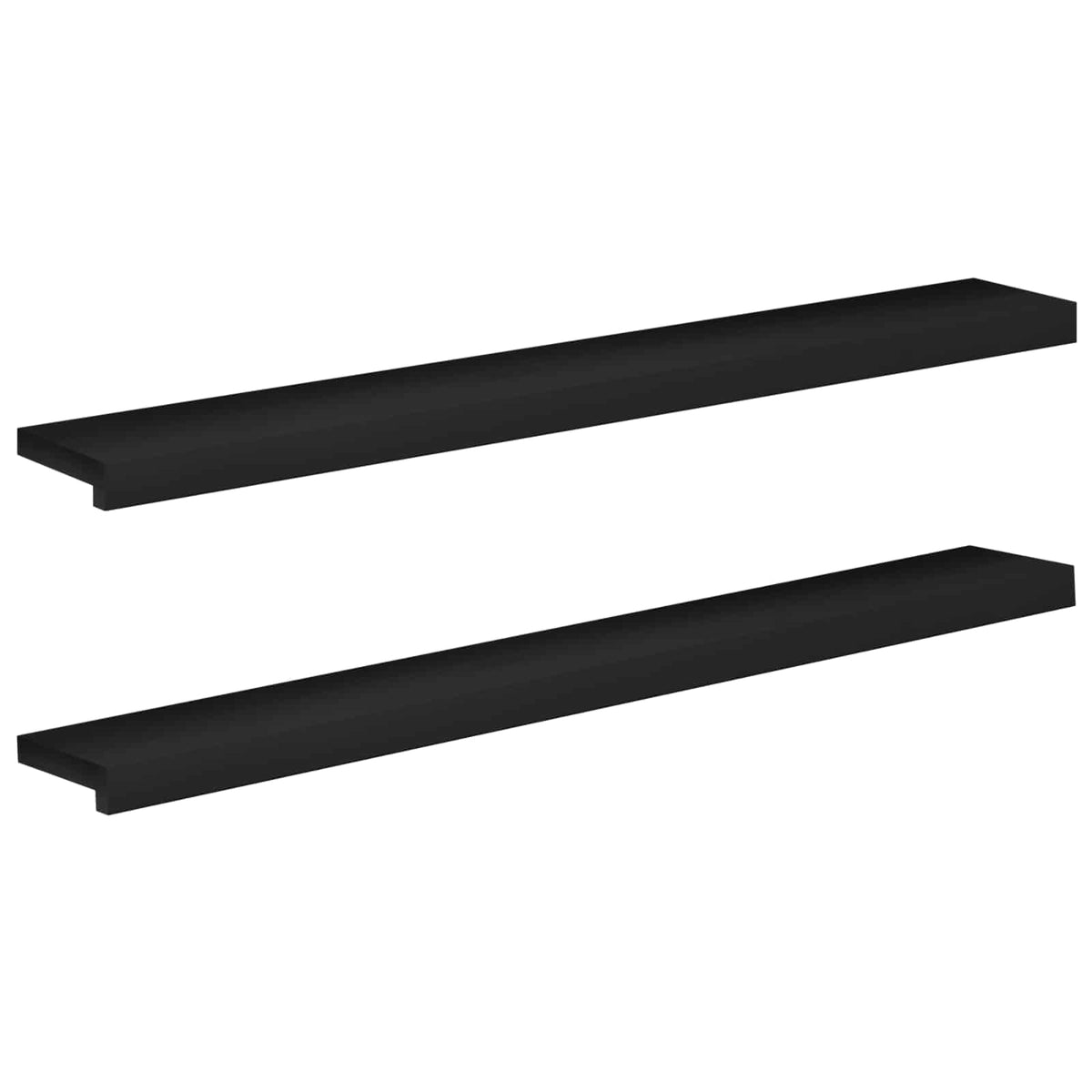 vidaXL Window Sills 2 pcs Black 120 x 20 x 2 cm Solid Beech Wood
