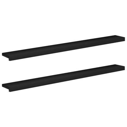 vidaXL Window Sills 2 pcs Black 160 x 20 x 2 cm Solid Beech Wood