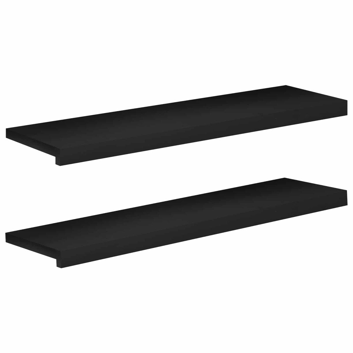 vidaXL Window Sills 2 pcs Black 100 x 25 x 2 cm Solid Beech Wood