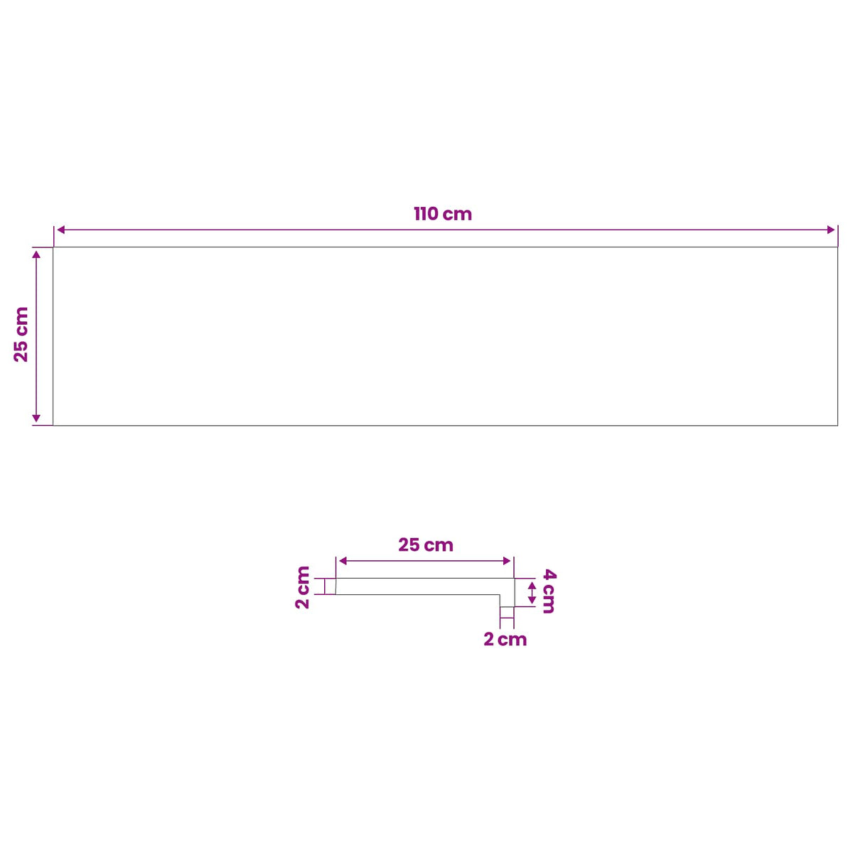 vidaXL Window Sills 2 pcs Black 110 x 25 x 2 cm Solid Beech Wood