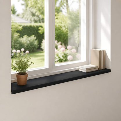 vidaXL Window Sills 2 pcs Black 120 x 30 x 2 cm Solid Beech Wood
