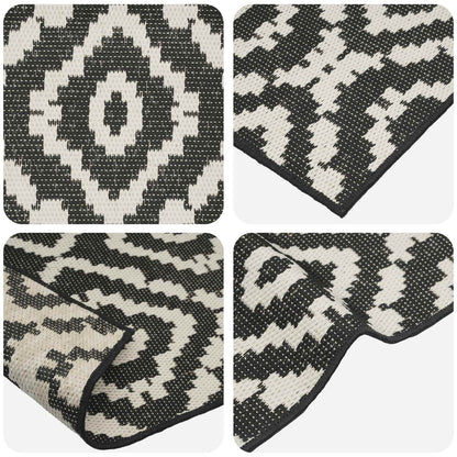vidaXL Area Rug Natural and Black 200 x 290 cm PET