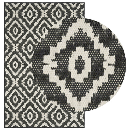vidaXL Area Rug Natural and Black 200 x 290 cm PET