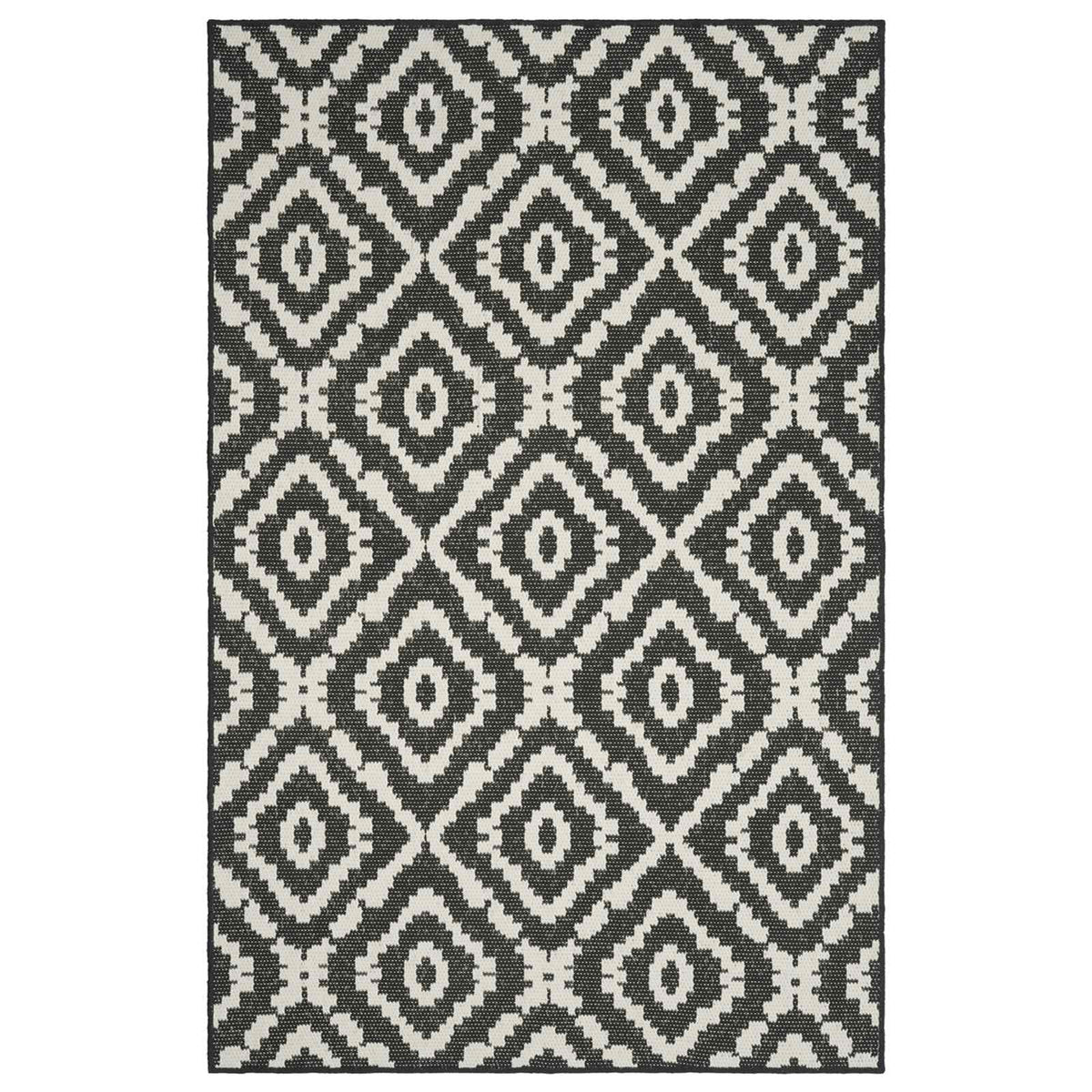 vidaXL Area Rug Natural and Black 200 x 290 cm PET