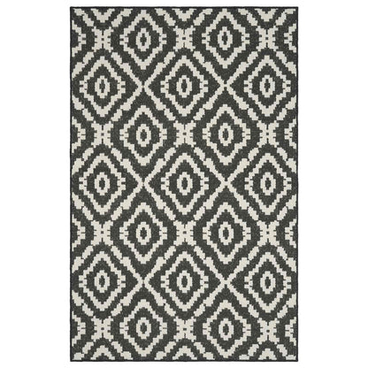 vidaXL Area Rug Natural and Black 200 x 290 cm PET