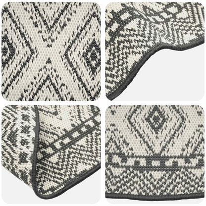 vidaXL Area Rug Natural and Black Ø 160 cm PET