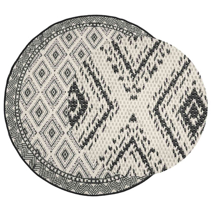 vidaXL Area Rug Natural and Black Ø 160 cm PET