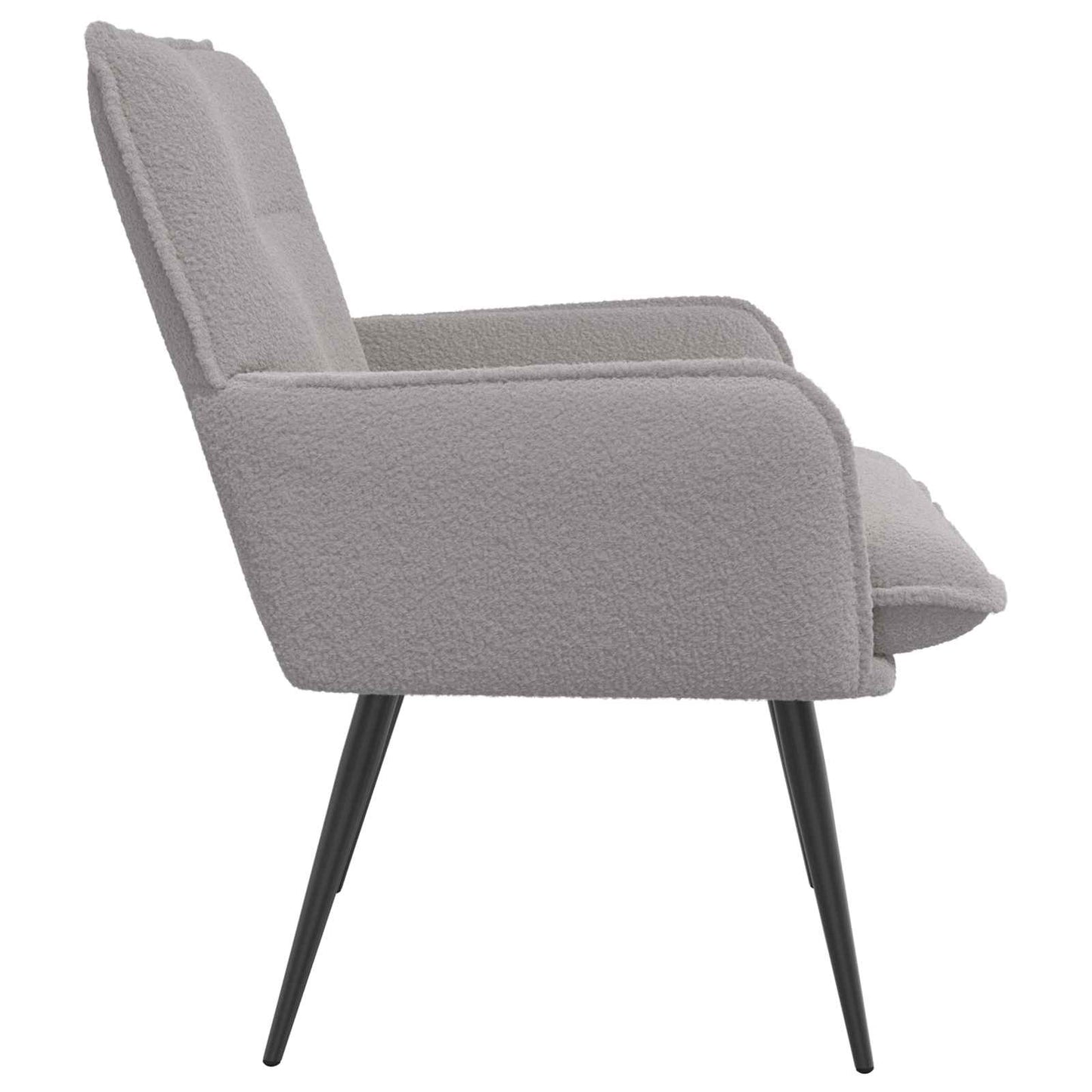 vidaXL Armchair Light Grey Bouclé