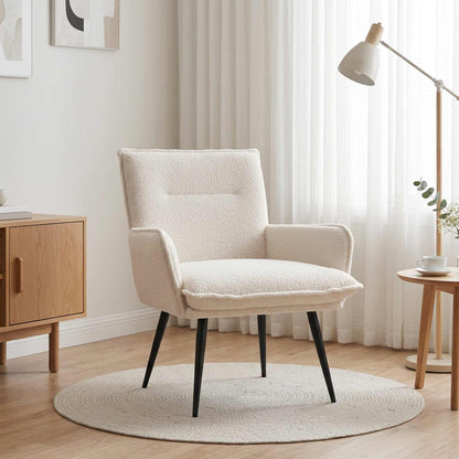 vidaXL Armchair Cream Bouclé
