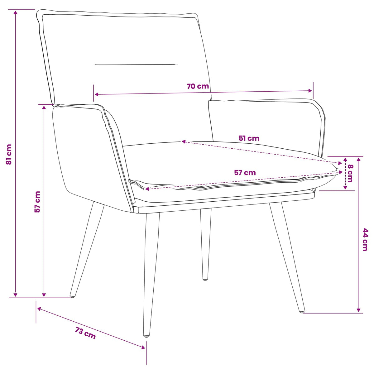 vidaXL Armchair Cream Bouclé