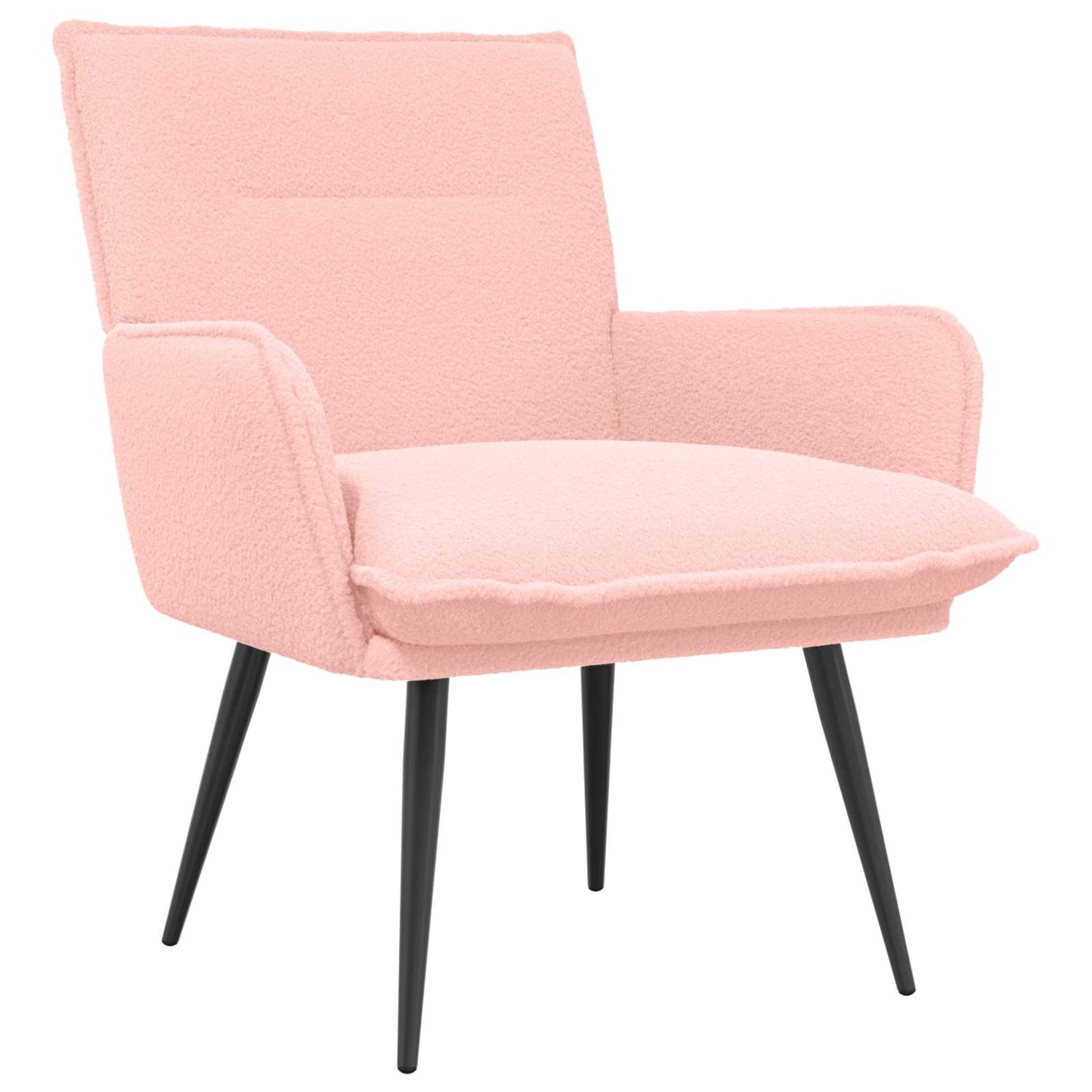 vidaXL Armchair Pink Bouclé