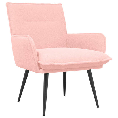 vidaXL Armchair Pink Bouclé