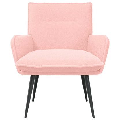 vidaXL Armchair Pink Bouclé