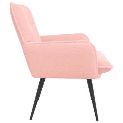 vidaXL Armchair Pink Bouclé