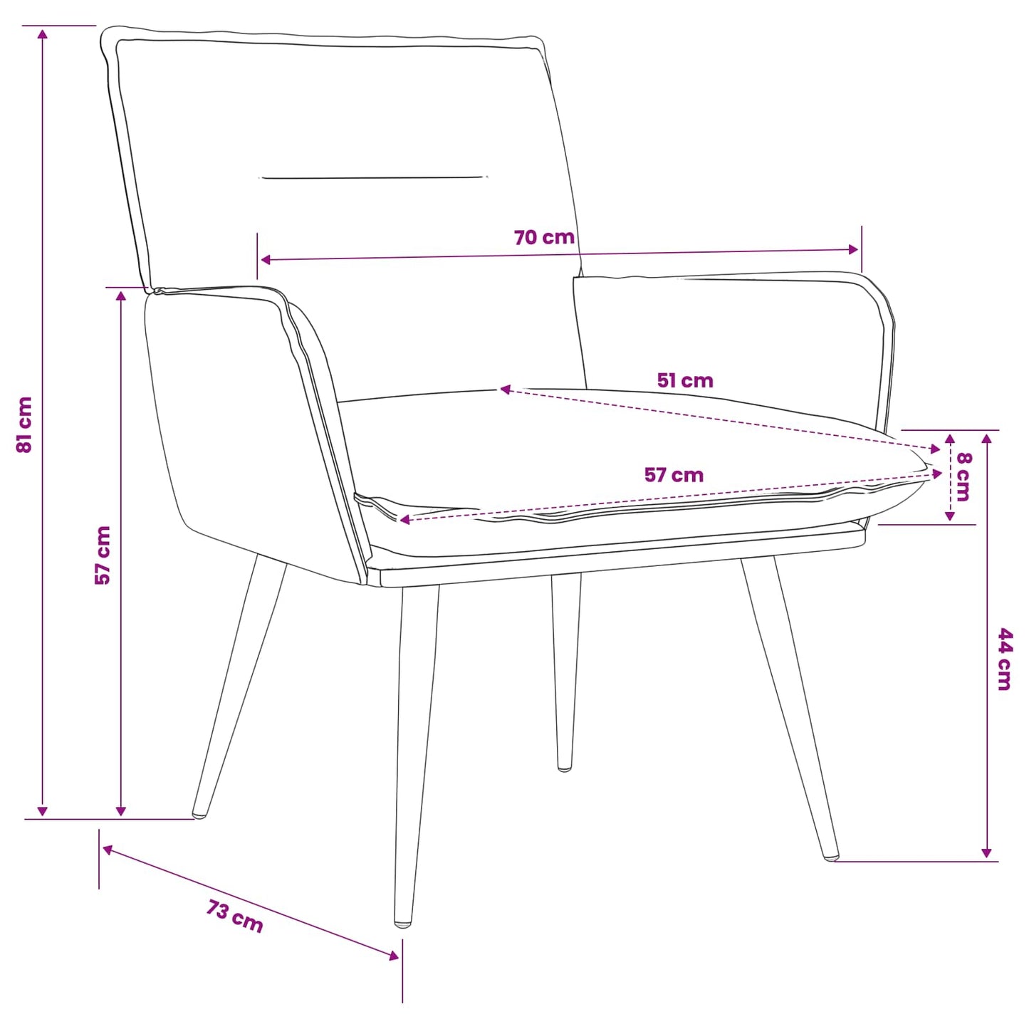 vidaXL Armchair Dark Brown Fabric