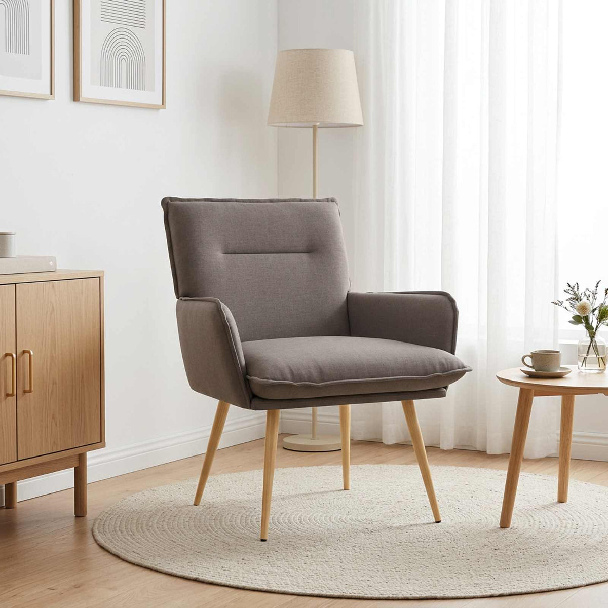 vidaXL Armchair Taupe Fabric