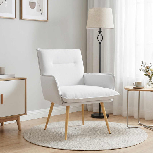 vidaXL Armchair White Fabric