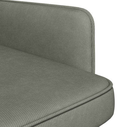 vidaXL Armchair Light Grey Corduroy Fabric